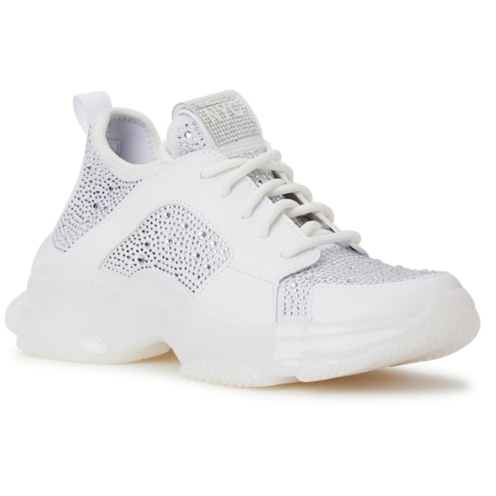 Madden NYC Rhinestone Casuañ Sneakers White Size 8.5